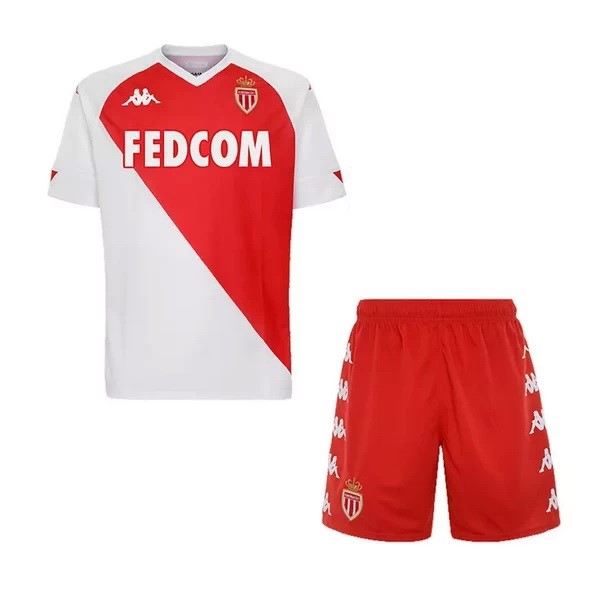 Camiseta AS Monaco Primera Equipación Niños 2020-2021 Blanco Rojo